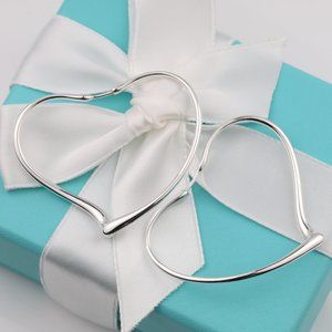 Tiffany & Co. Elsa Peretti Open Heart Hoop Earrings